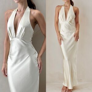 Anthropologie Cream Maxi Dress
